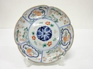 古伊万里　染付色絵　七寸皿